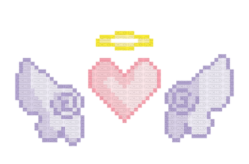 kawaii pixel angel heart - png grátis