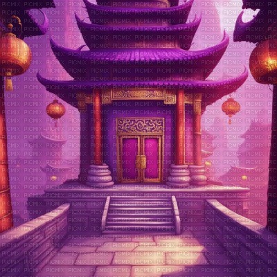 Purple Chinese Building - nemokama png