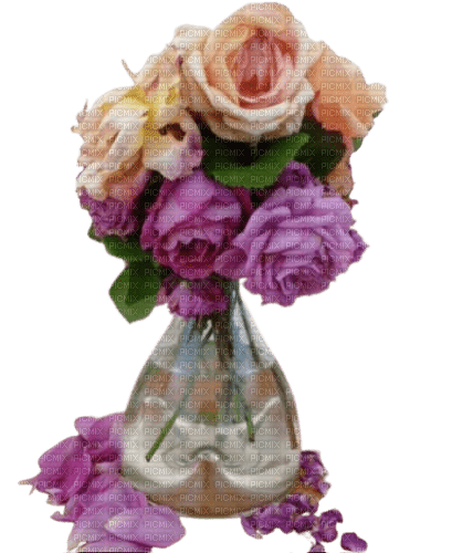 vase roses fanées (ma photo PB) - PNG gratuit