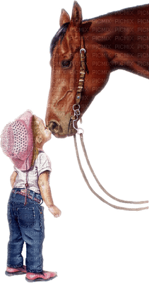 Kaz_Creations Baby Enfant Child Girl With Horse - png ฟรี