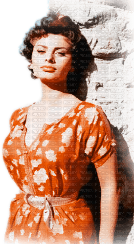 soave woman vintage summer sophia loren orange - darmowe png