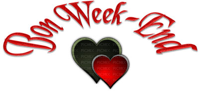 Bon Week-End.Coeur.hearts.Victoriabea - Free PNG