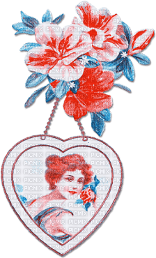 soave deco flowers vintage heart valentine - PNG gratuit