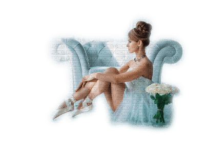 minou-Blue-ballerina-sitting-seduta-sitter-soffa-sofa-divano - PNG gratuit