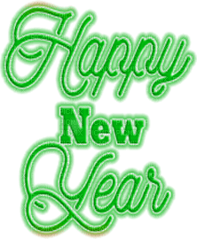 soave text new year happy green - PNG gratuit