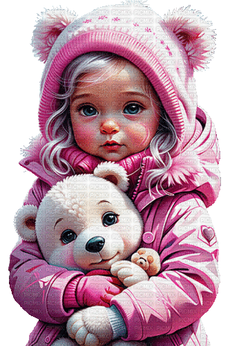 pink winter child kind milla1959 - Gratis animeret GIF