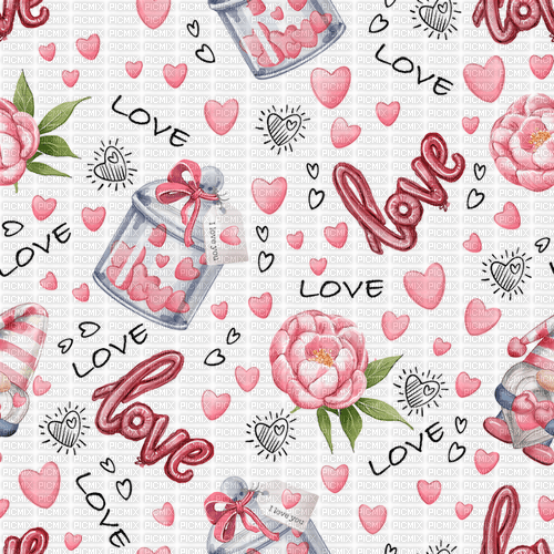 sm3 red vday red pattern love words image - 免费PNG