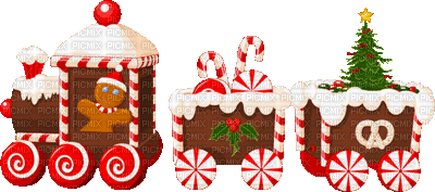 gingerbread train  pain d'épice lebkuchen candy   christmas noel xmas weihnachten Navidad рождество natal  tube - GIF เคลื่อนไหวฟรี