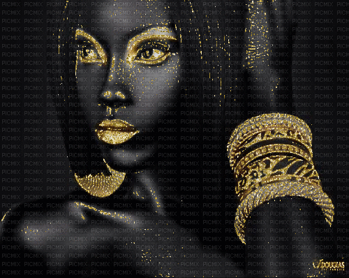 Woman Black Gold - Bogusia - Безплатен анимиран GIF