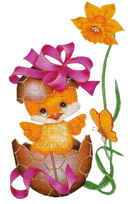 Kaz_Creations Easter Deco Chick - δωρεάν png