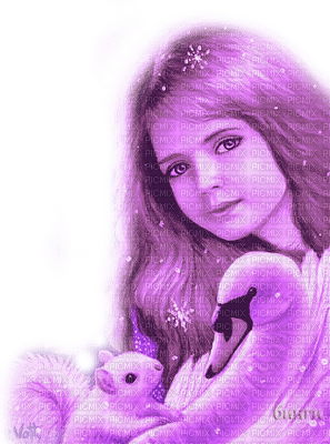 Y.A.M._Fantasy Winter girl purple - ücretsiz png