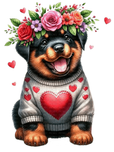 st.Valentine dog by nataliplus - zadarmo png