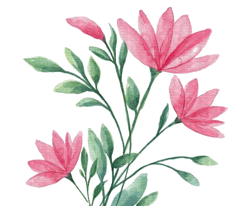 pink flowers paint - Gratis animeret GIF