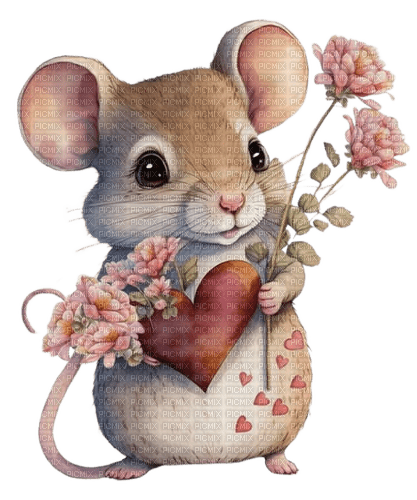 Souris.Printemps.Spring Mouse.Victoriabea - PNG gratuit