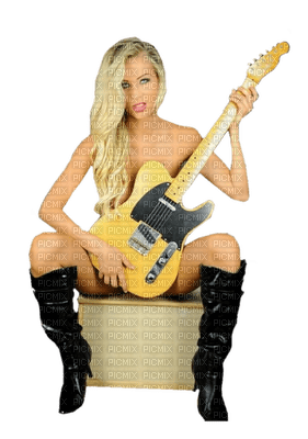 Kaz_Creations Woman Femme With Guitar - zadarmo png