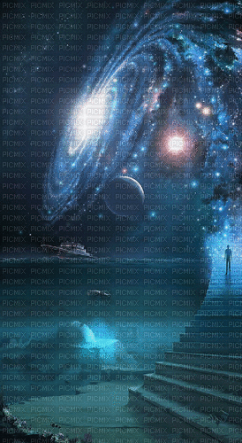 космос синий - Darmowy animowany GIF