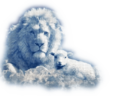 Rena blue Lion Löwe blau Lamm - PNG gratuit