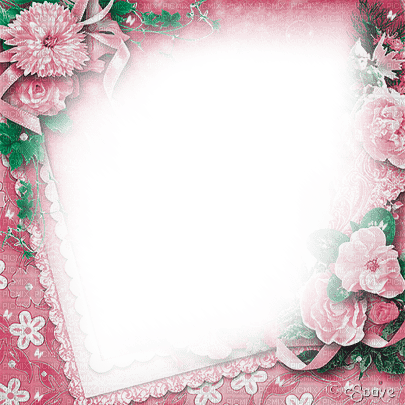 soave frame vintage flowers lace pink green - png grátis