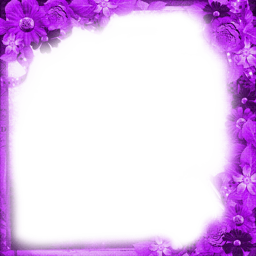 Frame.Flowers.Purple - By KittyKatLuv65 - Free PNG