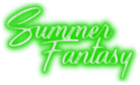 Summer Fantasy.Text.Green - By KittyKatLuv65 - gratis png