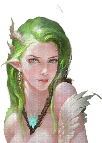 dolceluna spring green elf woman - png ฟรี