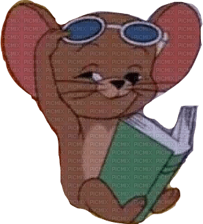 Jerry reading a book - ilmainen png