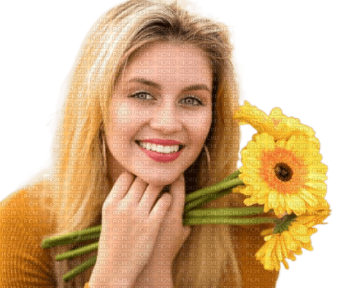 Женщина с цветами - kostenlos png