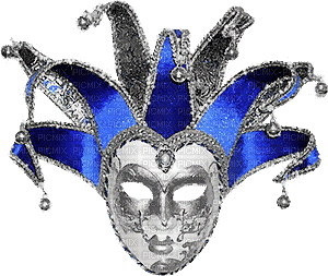 soave deco mask venice animated black white blue - Gratis geanimeerde GIF