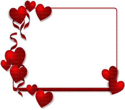 frame-hearts-hjärtan-röd - png gratis