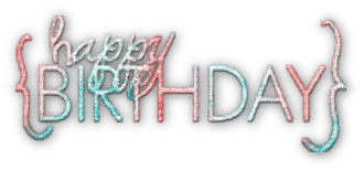 soave text birthday pink teal - PNG gratuit