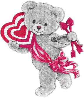 soave deco valentine bear toy cupid heart - 免费PNG