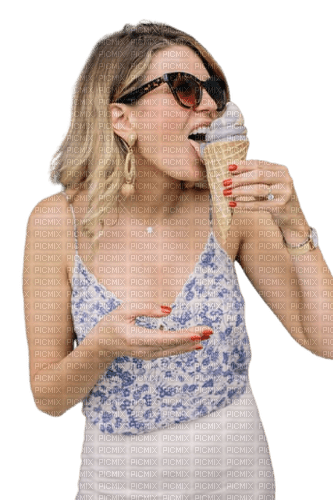 woman eating ice cream sunshine3 - gratis png