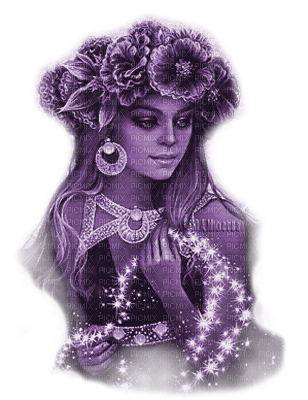 Y.A.M._Winter Fantasy woman girl purple - kostenlos png