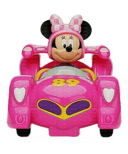 minnie mouse race car cartoon - Free PNG
