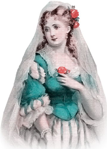 soave woman vintage victorian pink teal - δωρεάν png