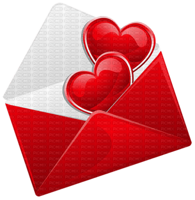 Kaz_Creations Valentine Deco Love Hearts Love Letter Envelope - png ฟรี