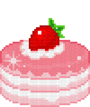 kawaii strawberry cake - GIF animé gratuit