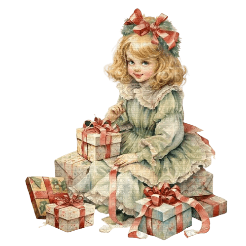 enfant, kind, child, vintage, christmas - 免费PNG