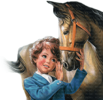child with horse bp - Free PNG