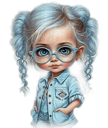 sm3 child blue png image glasses jeans cute - 免费PNG