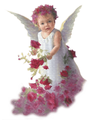 Kaz_Creations Angel Child Girl Flowers - zdarma png