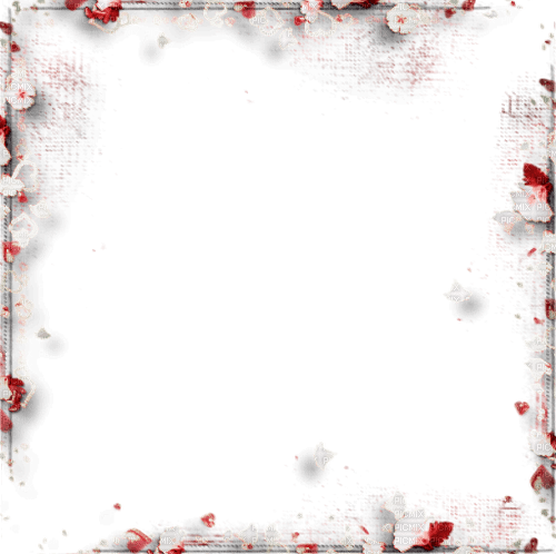 Red white flowers frame [Basilslament] - PNG gratuit
