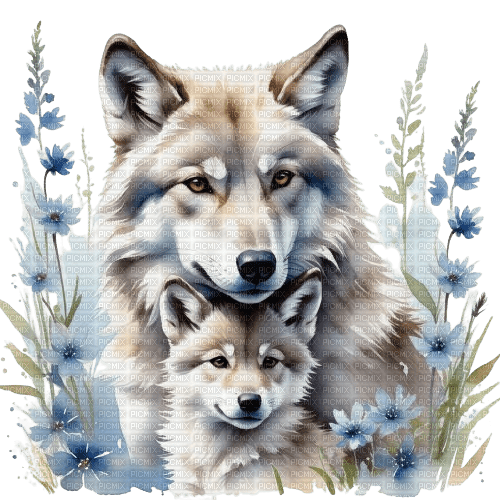 loly33 loup aquarelle - Free PNG