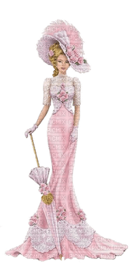 femme vintage in rosa - besplatni png