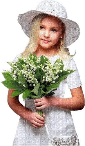 Child with Lily of the Valley/ enfant avec Muguet - png ฟรี