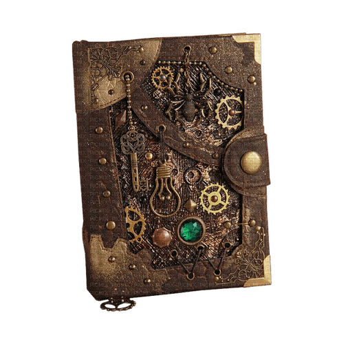 kikkapink deco scrap steampunk book - png ฟรี