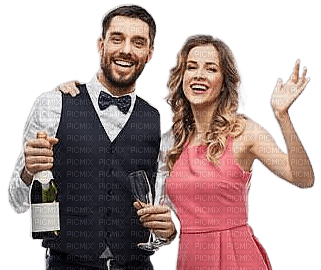 New Year.Couple.Champagne.Victoriabea - gratis png