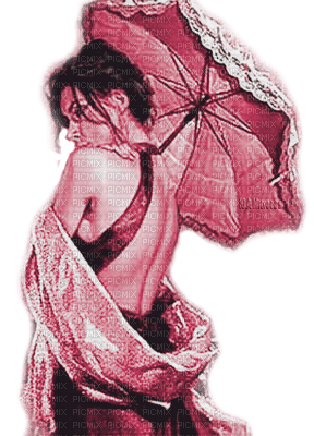 Y.A.M._Vintage retro Lady umbrella - PNG gratuit