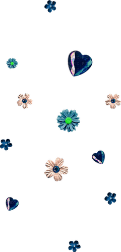 Hearts.Flowers.Blue.White - gratis png