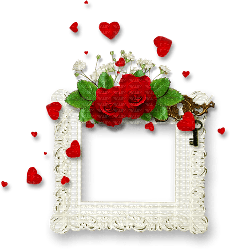 Cluster.Frame.Valentine's Day.White.Green.Red - Free PNG